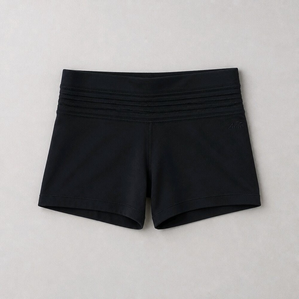 Avia Black Shorts with Embroidered Logo and Textured Waistband